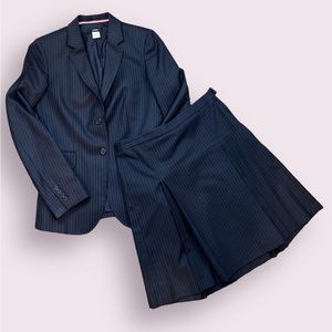 J. Crew | Wool 2 Piece Suit | Blazer & Skirt | Navy Blue Pinstripe | Size 6T